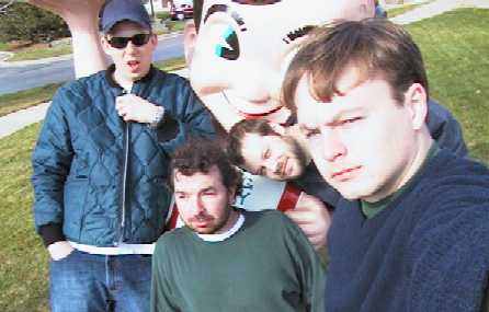 the reason jay has that expression is because the fellow behind him grabbed his ass!